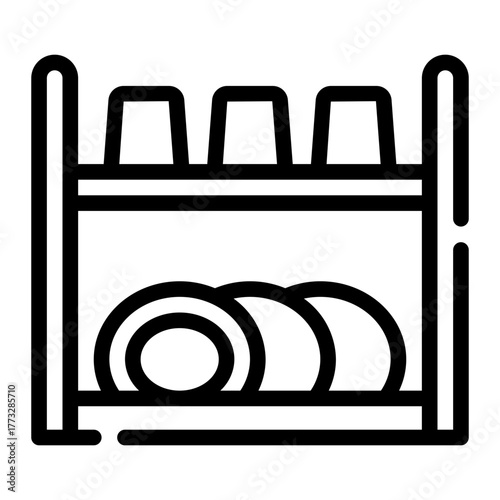 dish rack line icon