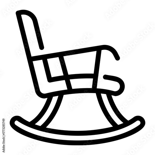 rocking chair line icon