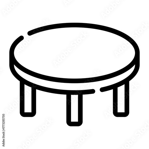 round table line icon
