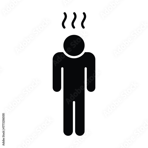 Depression icon. Simple solid style. Depression silhouette symbol design. Simple glyph illustration on white background.