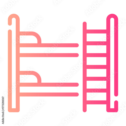 bunk bed gradient icon