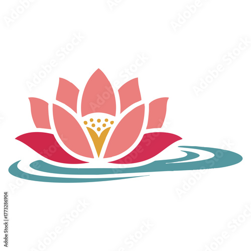 Beauty lotus logo illustration vector design element perfect for spa wellness brand flower emblem beauty salon icon or floral creative artwork concept