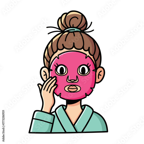woman with sheet mask