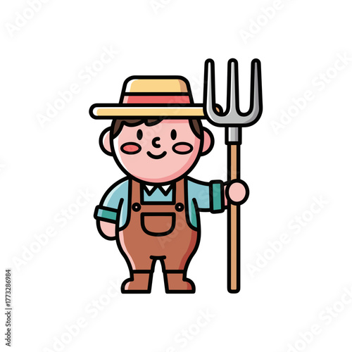 farmer holding pitchfork