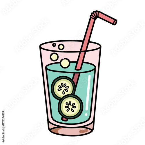 glass of cucumber water