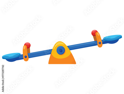 Cartoon style seesaw vector illustration isolated on white background perfect for playground kids designs outdoor activity or fun educational artwork