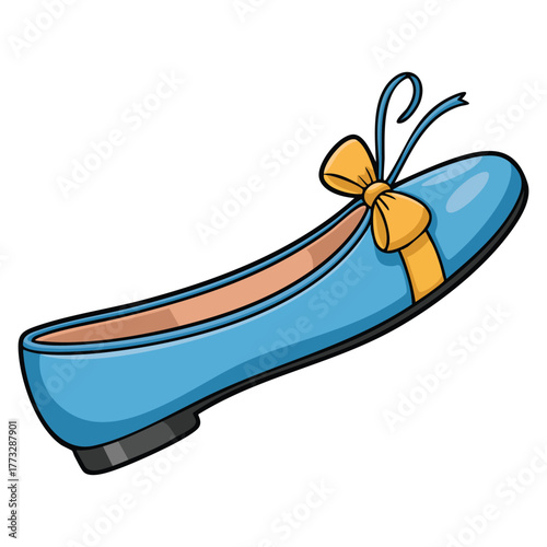 Classical woman ballerina flats shoe on white background vector illustration perfect for fashion design accessory style elegant casual footwear themed artwork