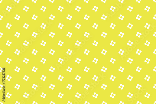 Flower geometric pattern. Seamless vector background. White and yellow ornament. Ornament for fabric, wallpaper, packaging. Decorative print