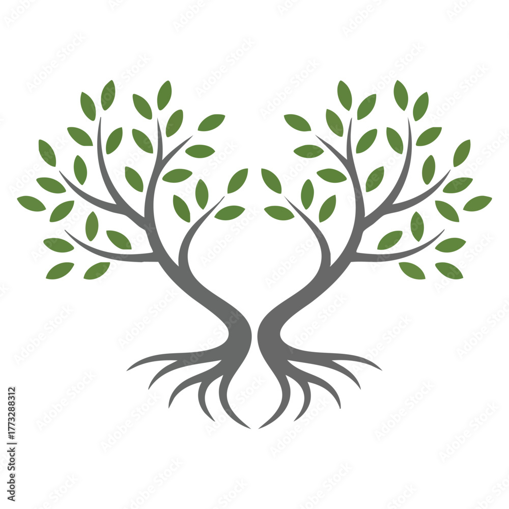 Obraz premium Eco tree leaf logo template vector design perfect for sustainability, green technology, eco friendly business or environmental brand identity themes