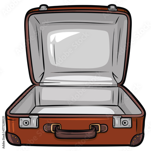 Empty luggage illustration isolated on white background vector design perfect for travel baggage packing vacation or suitcase themed creative artwork