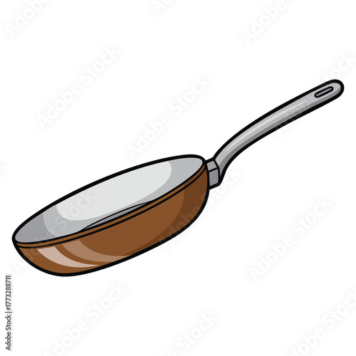 Frying pan on stove burner isolated on white background vector illustration ideal for cooking kitchenware culinary preparation meal and kitchen themed designs