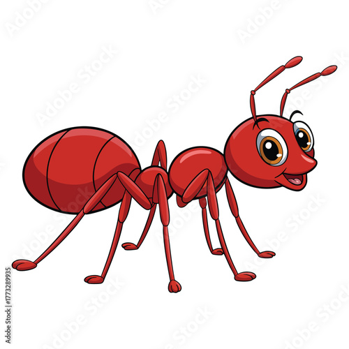 Illustration of big red ant on white background vector artwork suitable for insect cartoon animal nature themed creative design or educational artwork concepts