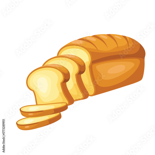 Illustration of bread slices isolated on white background perfect for bakery food design sandwich recipe cooking or culinary themed artwork