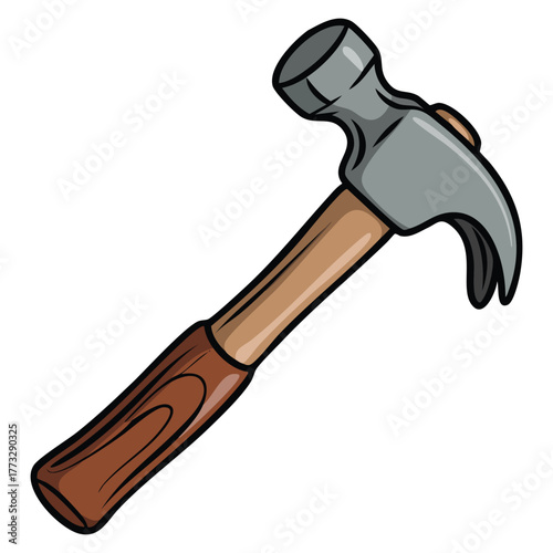 Illustration of hammer isolated on white background vector design perfect for construction tool DIY project safety education or industrial themed artwork