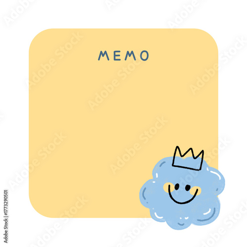 Post-it notes with cute clouds and crowns
