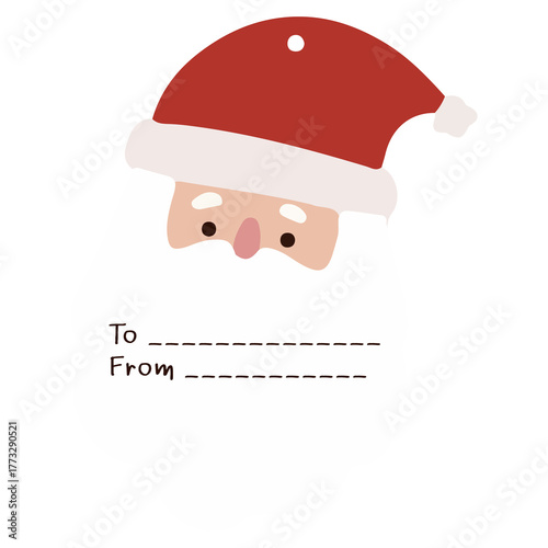 Santa Claus head tag with space to write a message