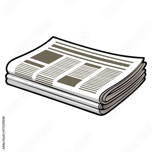 Illustration of two newspapers isolated on white background vector design element suitable for news publication print media or journalism themed designs