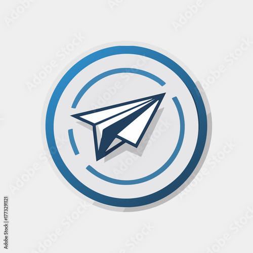 Paper Airplane Icon - Communication and Technology Symbol.