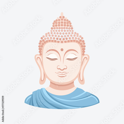 Serene Buddha Portrait - Tranquility and Spiritual Enlightenment.