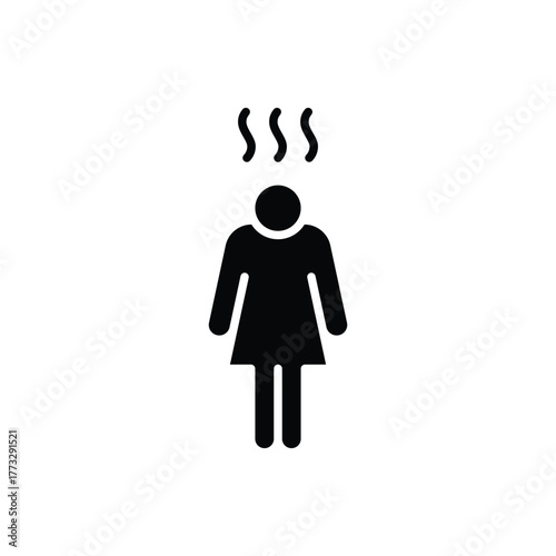 Depression icon. Simple solid style. Depression silhouette symbol design. Simple glyph illustration on white background.