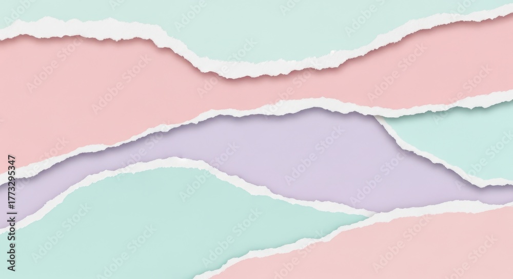 Fototapeta premium Pastel Torn Paper Background Abstract Design.