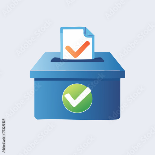 Ballot Box with Checkmarks - Symbol of Voting and Elections.