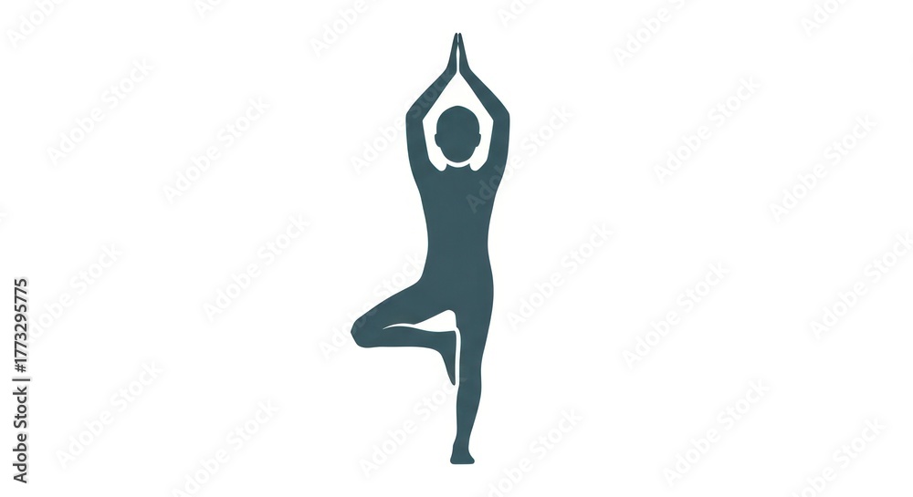 Fototapeta premium Yoga silhouette illustration of a person in the tree pose