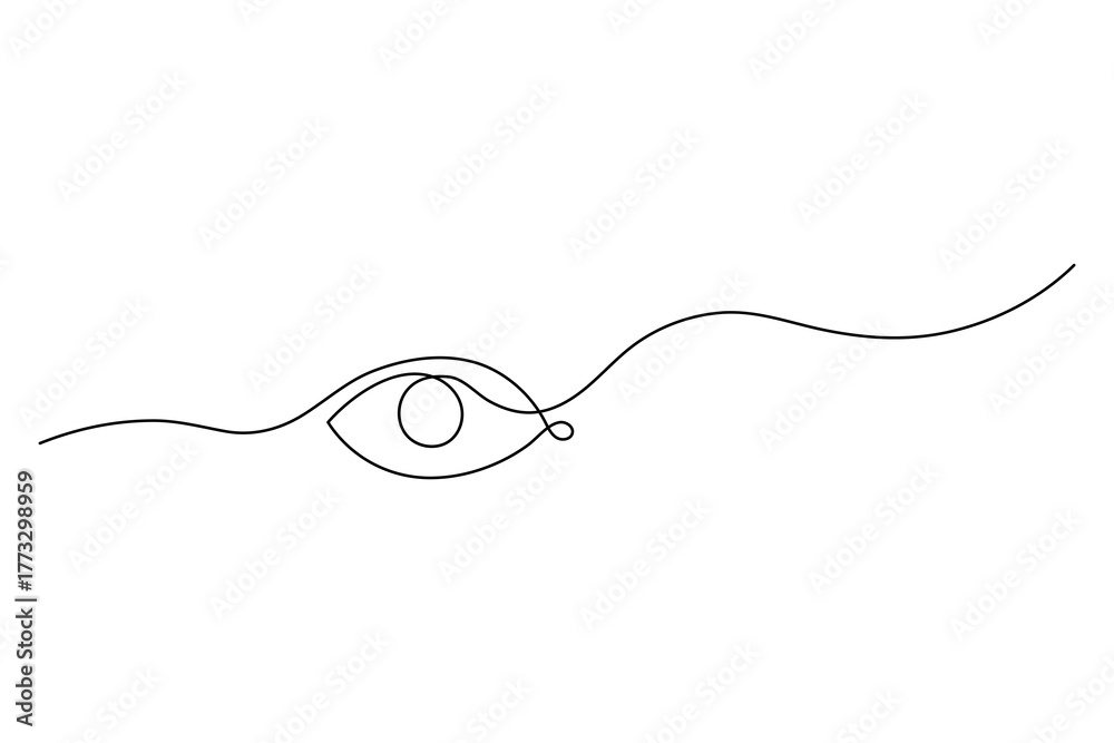 Fototapeta premium One line art of human eye minimalist abstract continuous drawing design
