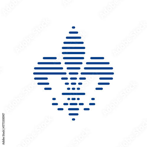  Fleur de lis lines icon logo template
