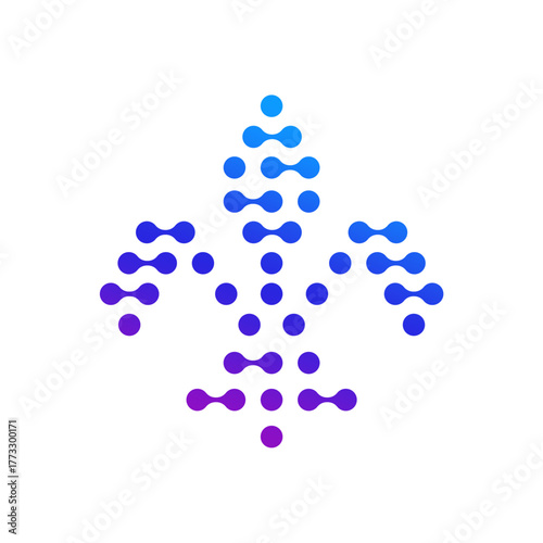 Fleur de lis logo in tech dots style