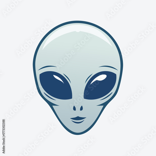 Alien Head Icon Vector Illustration.