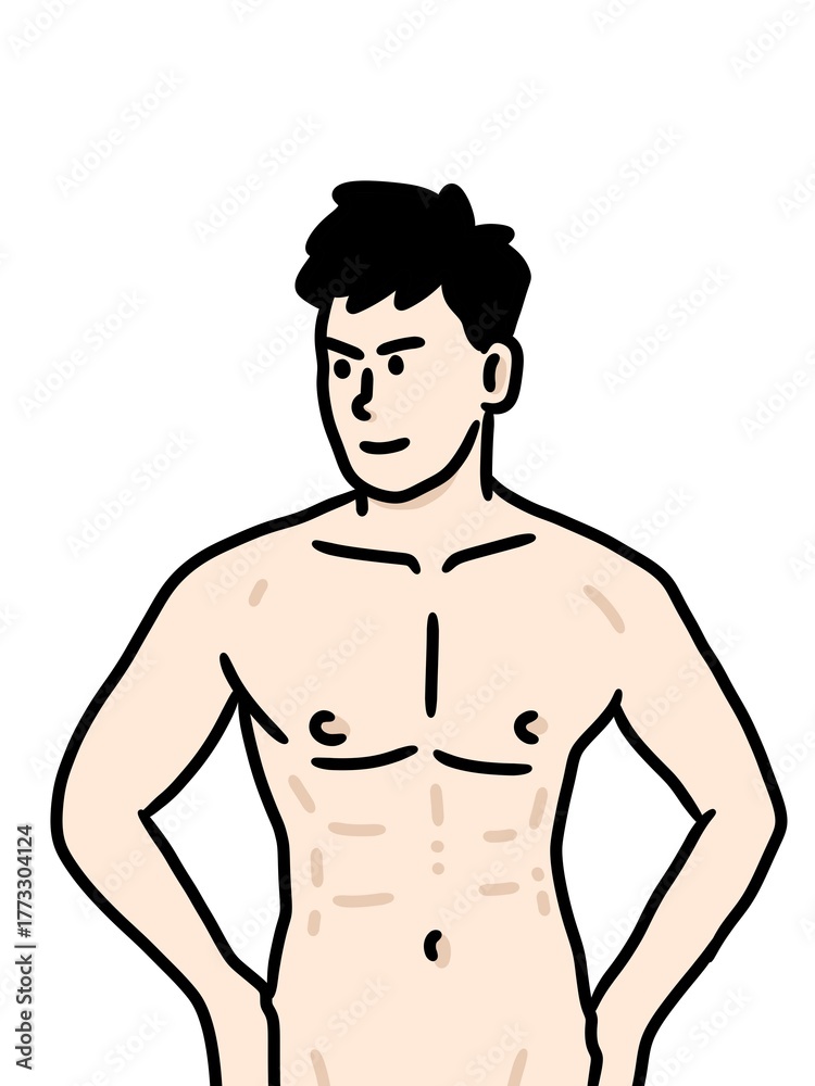 Fototapeta premium cartoon man posing on white background