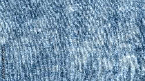 Faded Blue Denim Texture Background Worn Jeans Fabric Material Close Up