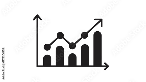 Dynamic line chart illustrating business growth trends with colorful data points and axes
