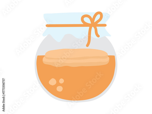 Kombucha Scoby Fermented Jar Illustration
