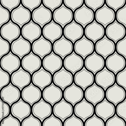 Elegant black and white trellis pattern creating a timeless design aesthetic with subtle variations and repeating motif suitable for backgrounds