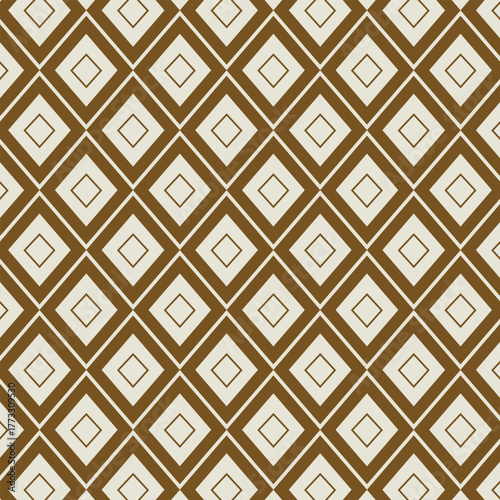 Seamless Geometric Pattern with Brown Diamonds and Ivory Background for Fabric Design and Digital Art Projects a Versatile Background
