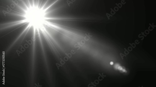 Loop optical lens flares light animation, Abstract optical lens flares light	