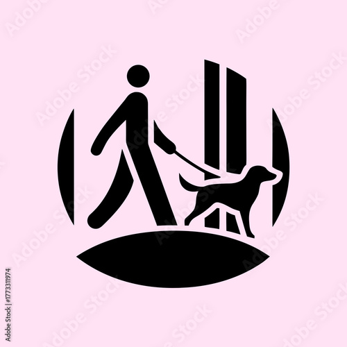 Dog walking service illustration for pet owners and dog lovers