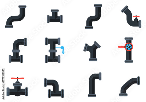 Collection of Black Pipe Fittings for Plumbing and Industrial Applications