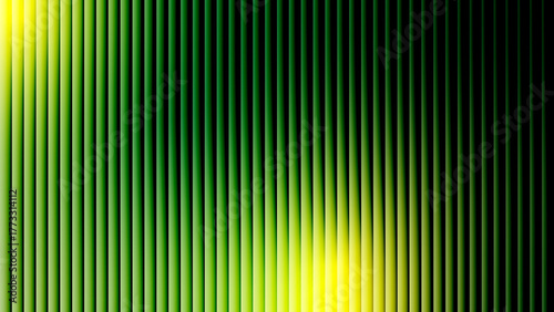 Captivating abstract background showcasing shimmering vertical lines with a vibrant gradient of green and yellow, evoking a sense of modern digital energy and luminous depth