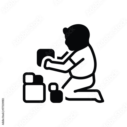 Black solid icon for playful pediatrics