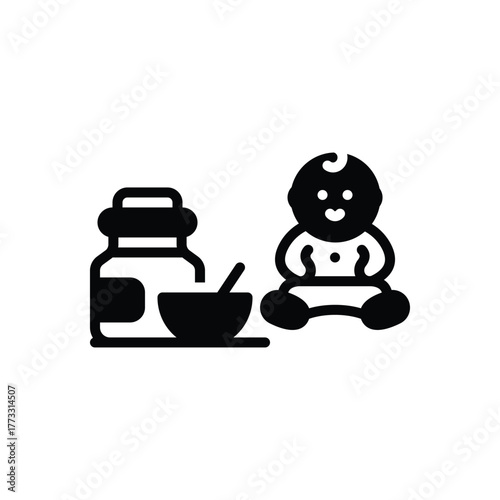 Black solid icon for infant nutrition