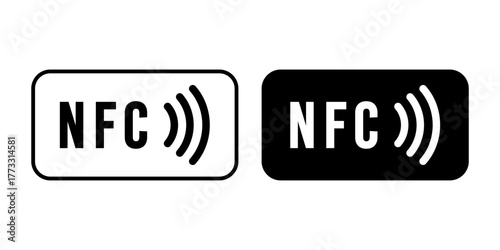 NFC Payment Black Icon Bundle for Contactless Digital Transaction and Mobile Finance Concept