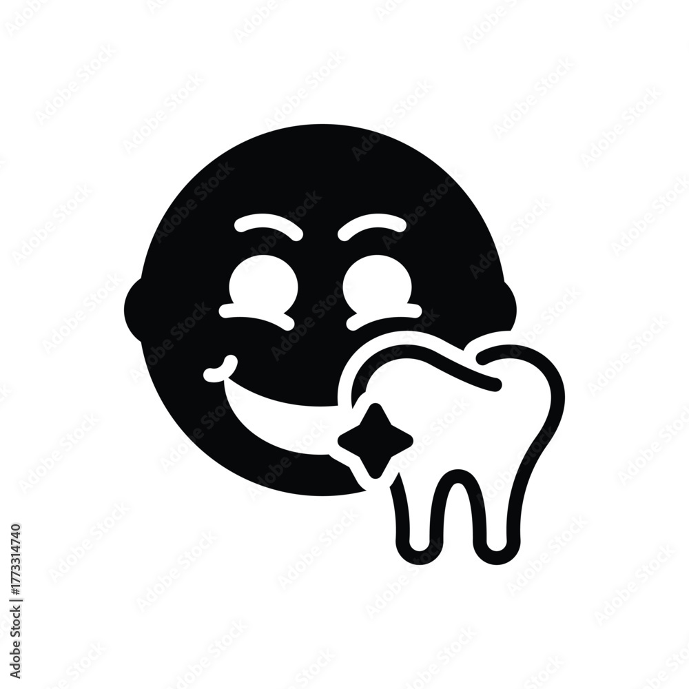 Obraz premium Black solid icon for pediatric dentistry