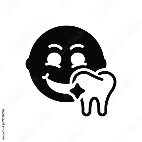 Black solid icon for pediatric dentistry