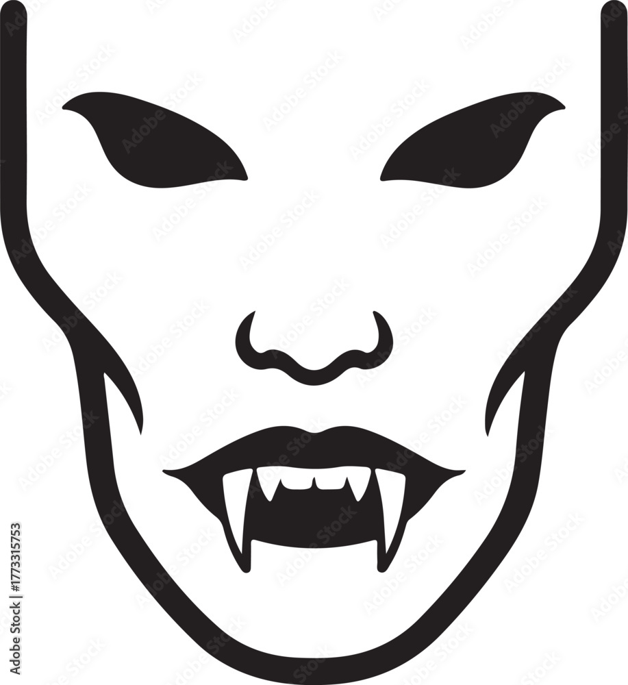 custom made wallpaper toronto digitalMinimalist Vampire Face Icon – Horror, Halloween, Gothic, Scary Character Silhouette for Dark Themes