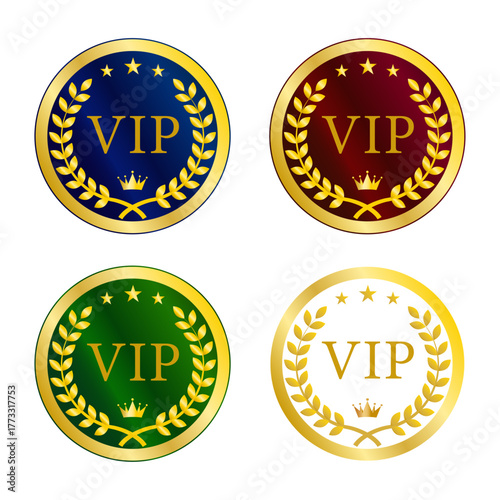 星とリースを組み合わせたVIPメンバー用メダルデザインセット（高級感ある4色展開）