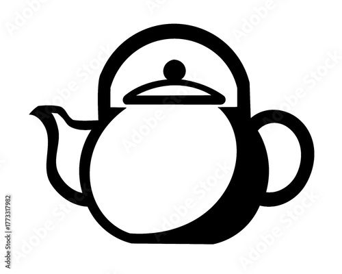 teapot silhouette, icon isolated on white background, style 1
