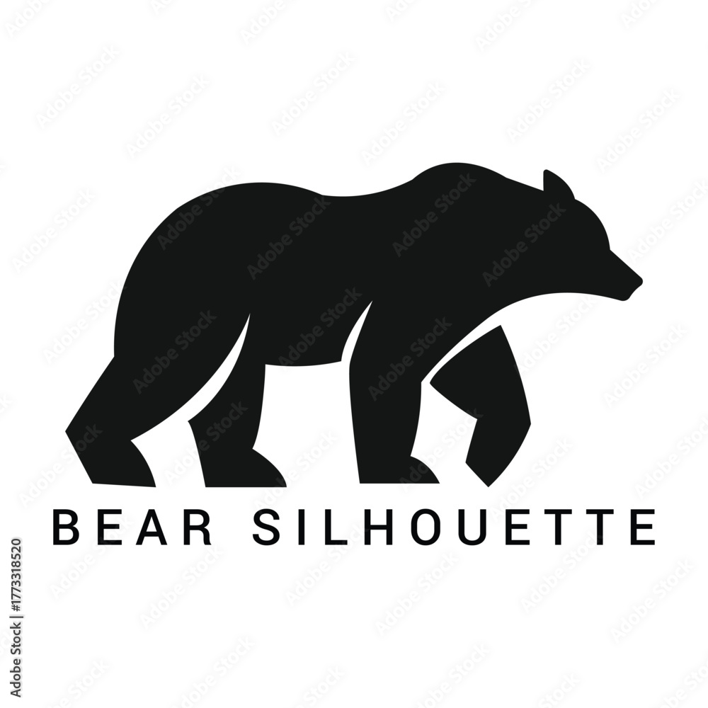 Obraz premium Black Bear Silhouette Walking